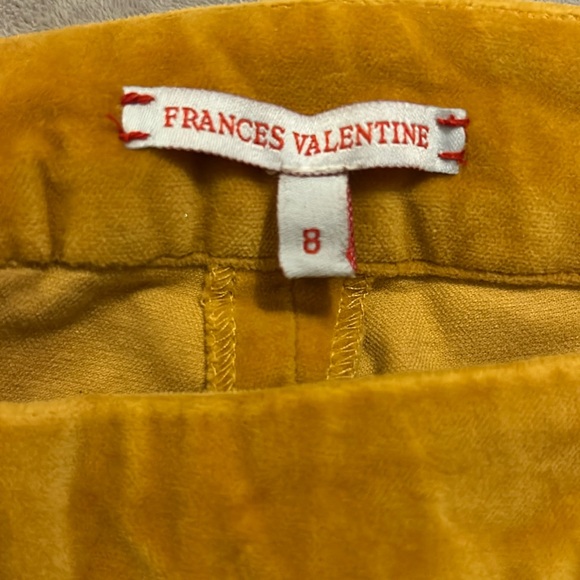Frances Valentine Mustard Yellow Velvet Pants Sz. 8 - Picture 4 of 4